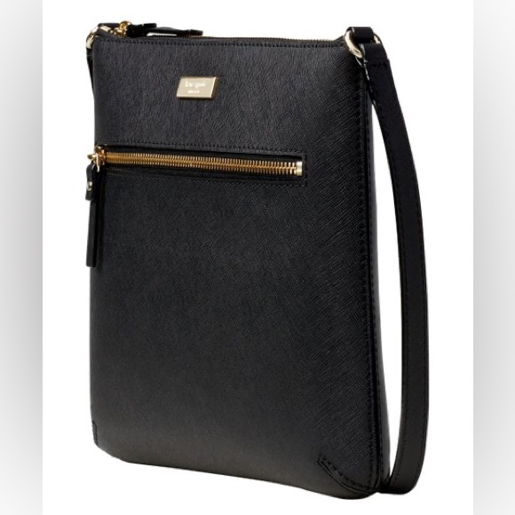 kate spade Laurel Way Rima Crossbody Bag in Black Crossgrain Leather. Pristine. - Picture 3 of 8